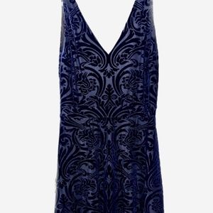 NWT Aqua Navy Blue Velvet Dress L.